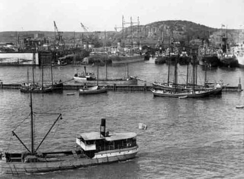 Norske kvarstadbåter i havnen i Göteborg før april 1942